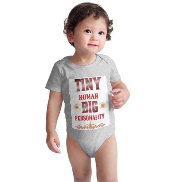 Tiny Human Big Personality Baby Onesies (Short Sleeve) - Image 2