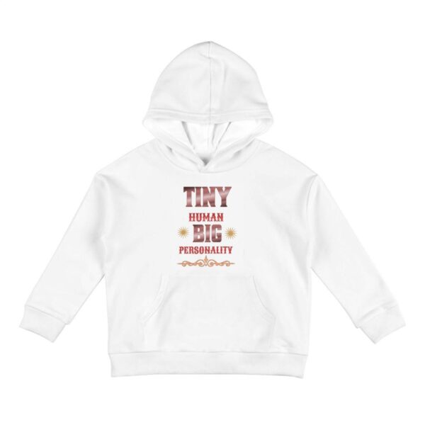 Tiny Human Big Personality Kids Hoodie Sweatshirt with Pocket - Image 2