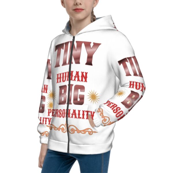 Tiny Human Big Personality Teen Zip Up Hoodie (Without Cord) - Image 2