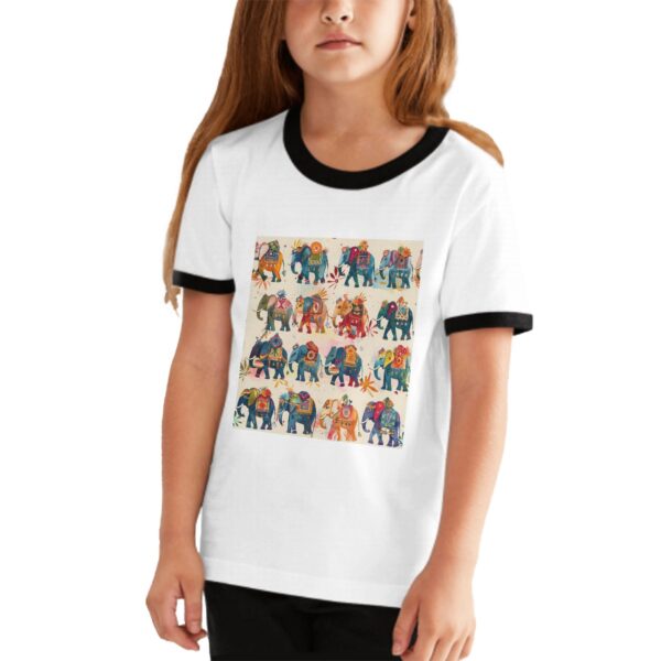 Boho Elephant T Shirts for Teens with Black Border