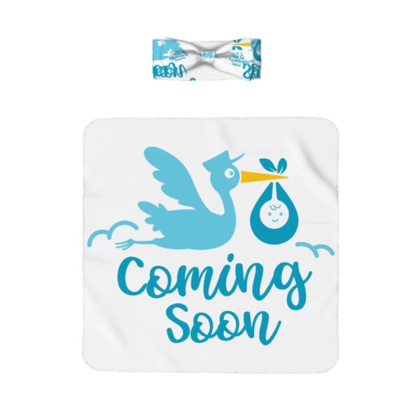 Baby Coming Soon Baby Headbands & Swaddle Blanket Set