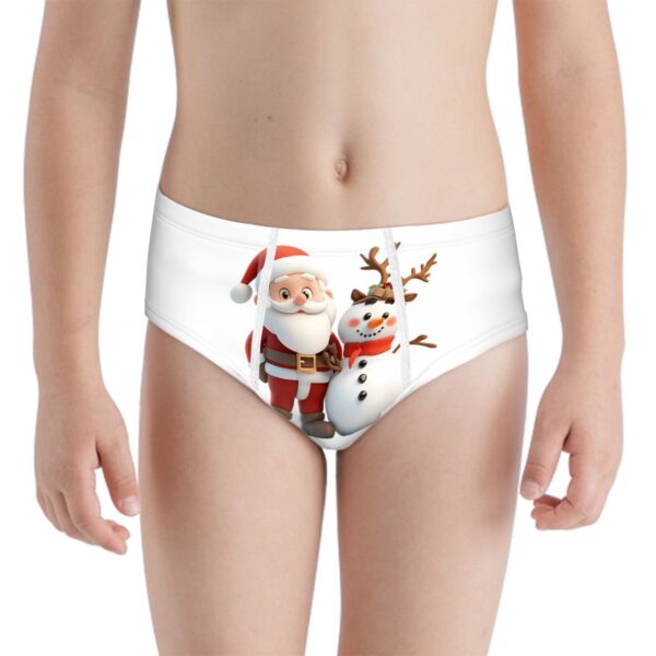 Cute Santa With Snowman Boys Briefs