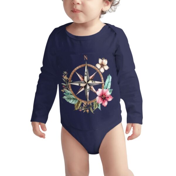 Floral Compass Long Sleeve Onesies - Image 3