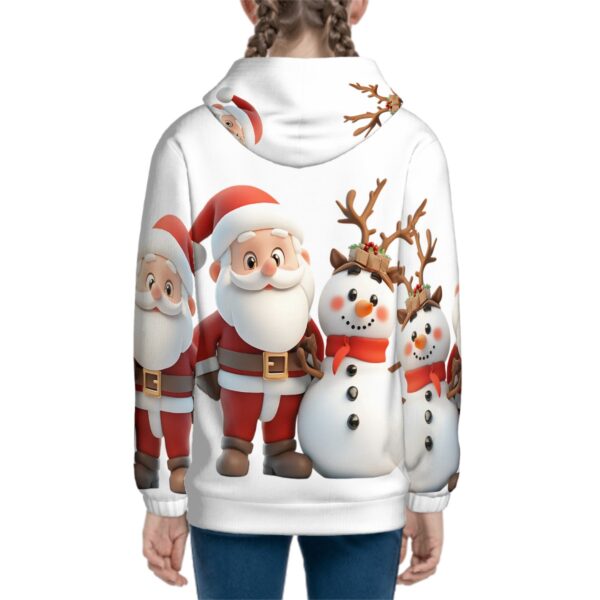 Cute Santa With Snowman Teen Zip Up Hoodie (Without Cord) - Image 4