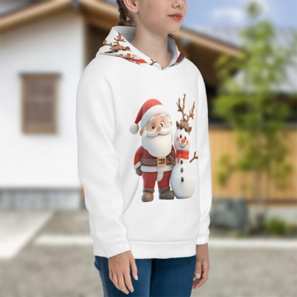 Cute Santa With Snowman Youth Hoodies - Image 4