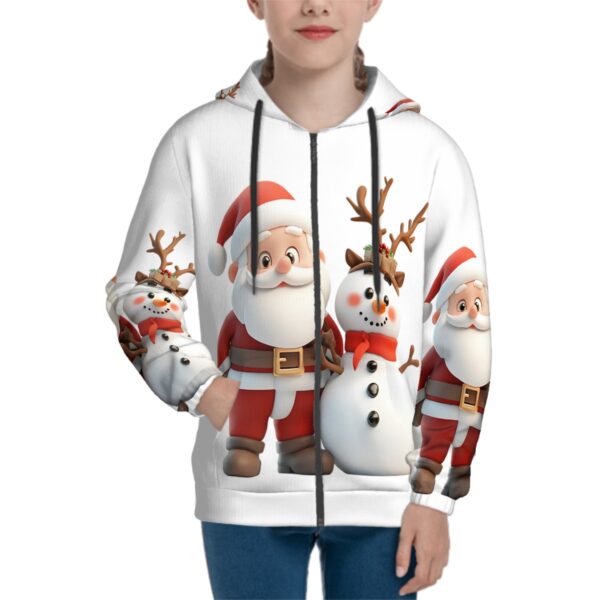 Cute Santa With Snowman Hoodies for Teens