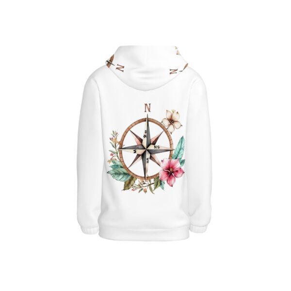 Floral Compass Hoodies for Teens No Hood Cord - Image 4