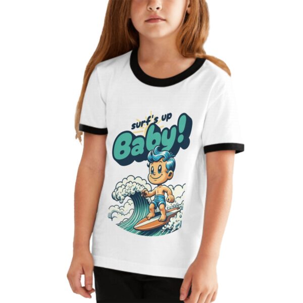 Baby Lets Surf T Shirts for Teens with Black Border