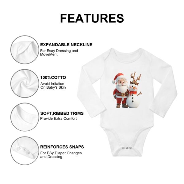 Cute Santa With Snowman Long Sleeve Onesies - Image 7