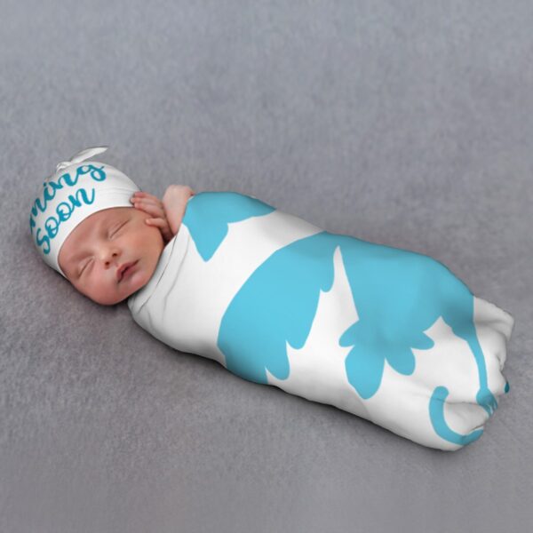 Baby Coming Soon Baby Swaddle Blanket & Beanie Hat Set - Image 5