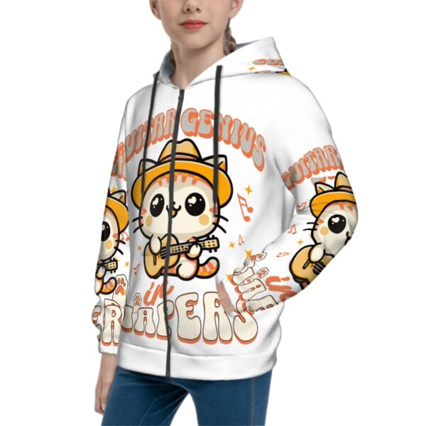 Guitar Genius Kitty Hoodies for Teens - Image 2