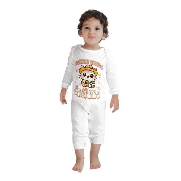 Guitar Genius Kitty Baby Long Sleeve Romper - Image 2