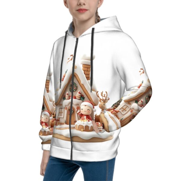 Christmas House Cute Santa Hoodies for Teens - Image 2