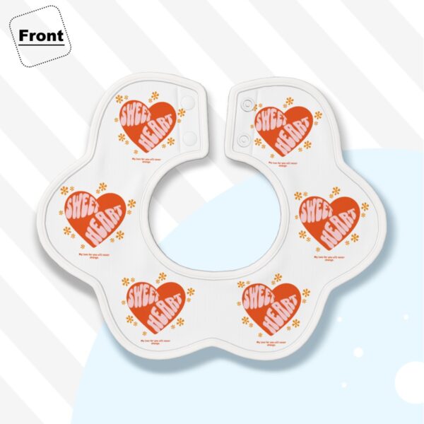 My Love For You Sweet Heart Petal Cotton Baby Bibs - Image 3