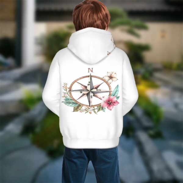 Floral Compass Youth Hoodies - Image 3