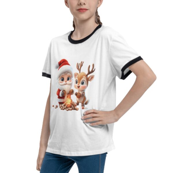 Cute Santa T Shirts for Teens with Black Border - Image 5