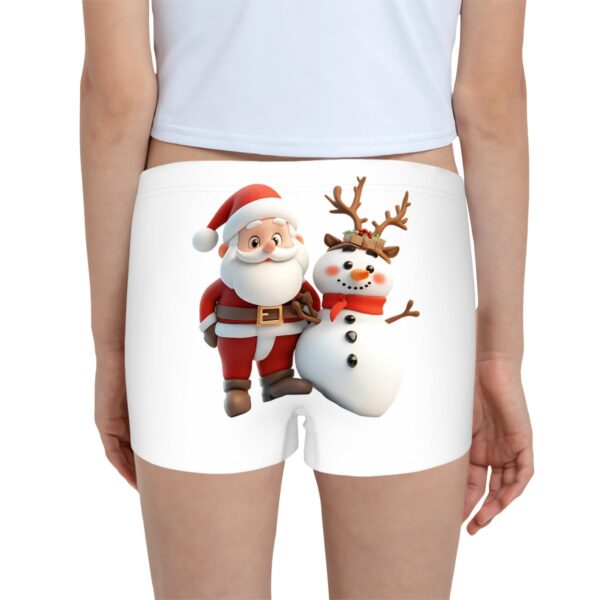 Cute Santa With Snowman Girls Boxer Briefs Underwear - Image 3