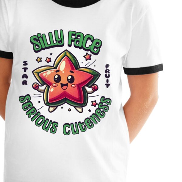 Hello Silly Face Star T Shirts for Teens with Black Border - Image 2