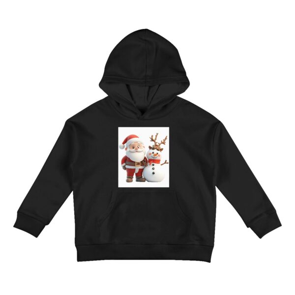 Cute Santa With Snowman Kids Hoodie Sweatshirt