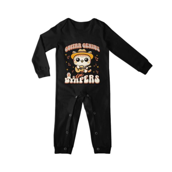 Guitar Genius Kitty Baby Long Sleeve Romper - Image 6