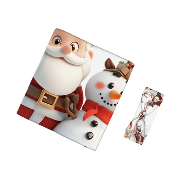 Cute Santa With Snowman Baby Headbands & Swaddle Blanket Set - Image 2