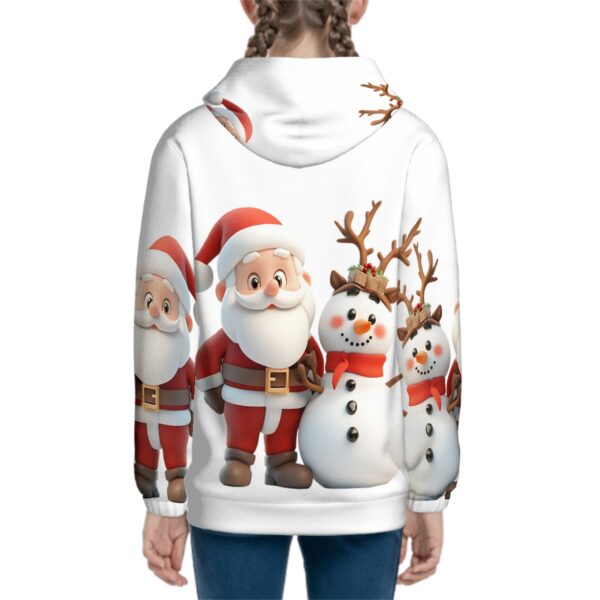 Cute Santa With Snowman Hoodies for Teens - Image 4