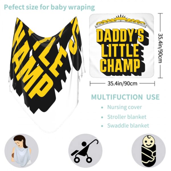 Daddy's Little Champ Newborn Swaddle Blanket - Image 3