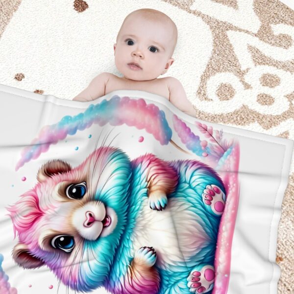 Colorful Bunny Super Soft Plush Baby Blanket - Image 3