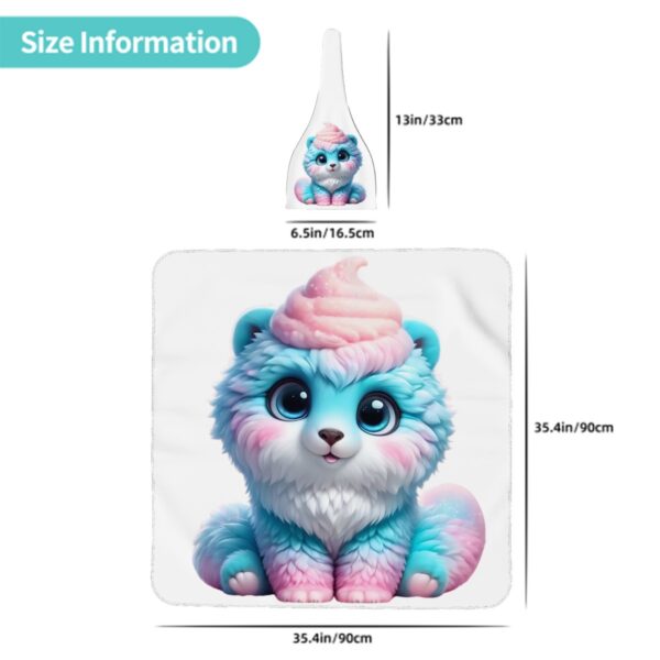 Fluffy Cute Cat Baby Swaddle Blanket & Beanie Hat Set - Image 3