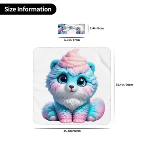 Fluffy Cute Cat Baby Headbands & Swaddle Blanket Set - Image 5