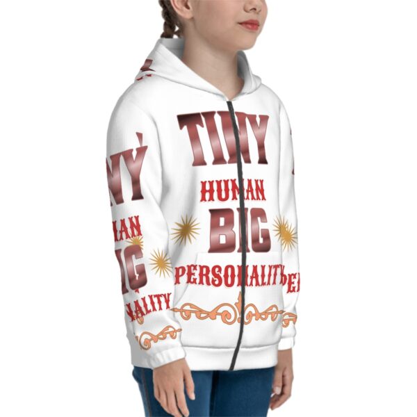 Tiny Human Big Personality Teen Zip Up Hoodie (Without Cord) - Image 3