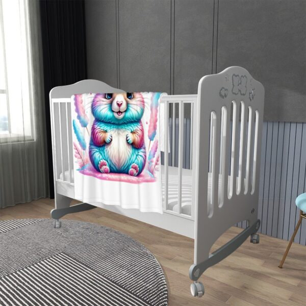 Colorful Bunny Super Soft Plush Baby Blanket - Image 4