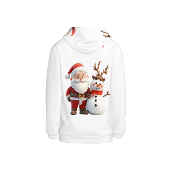 Cute Santa With Snowman Hoodies for Teens No Hood Cord - Image 4