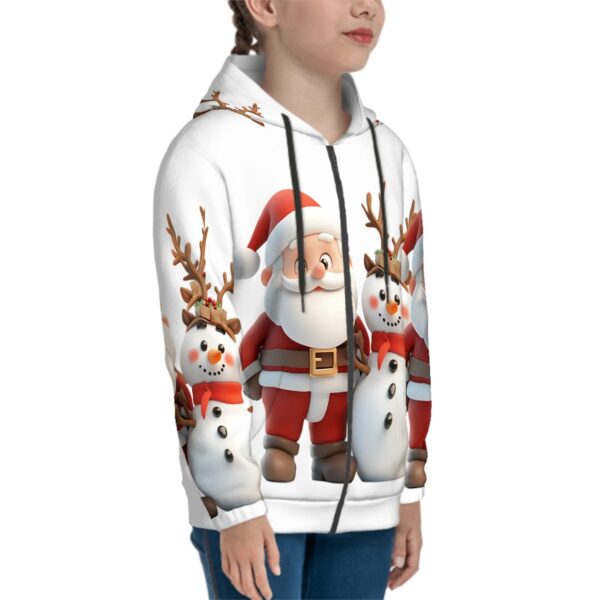 Cute Santa With Snowman Hoodies for Teens - Image 3