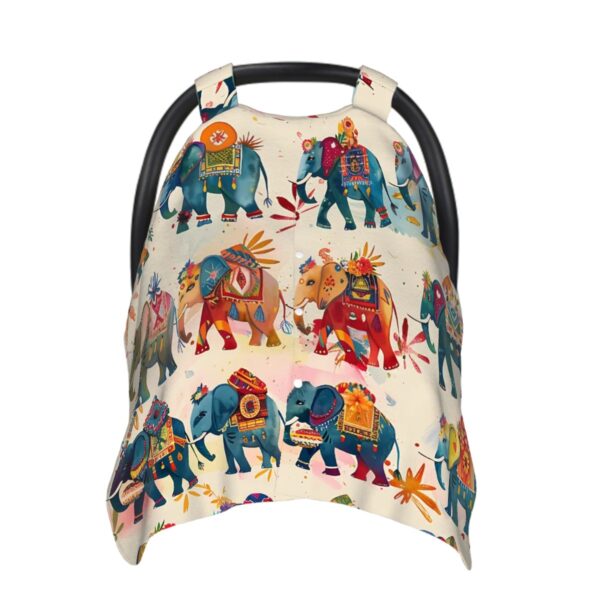 Boho Elephant Baby Car Seat Cover