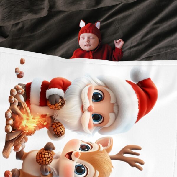 Cute Santa Large Baby Blanket - Image 3