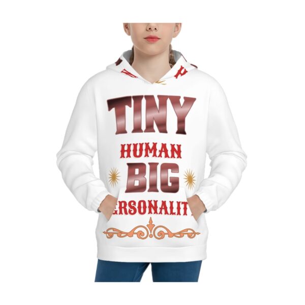 Tiny Human Big Personality Hoodies for Teens No Hood Cord