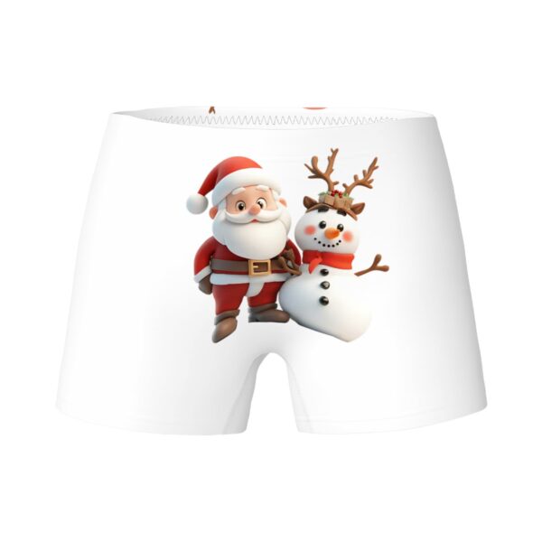 Cute Santa With Snowman Girls Boxer Briefs Underwear - Image 4