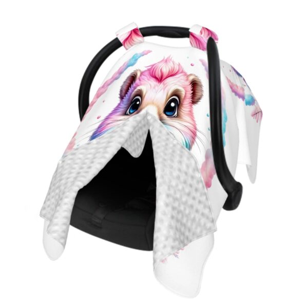 Colorful Bunny Baby Car Seat Cover - Image 2