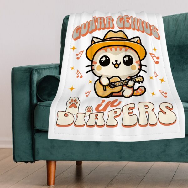 Guitar Genius Kitty Small Baby Blanket - Image 4