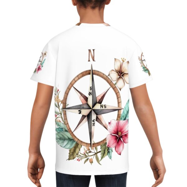 Floral Compass T Shirts for Teens (Multifaceted Design) - Image 3