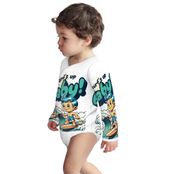 Baby Lets Surf Baby Onesies (Long Sleeve) Customized Services - Image 2