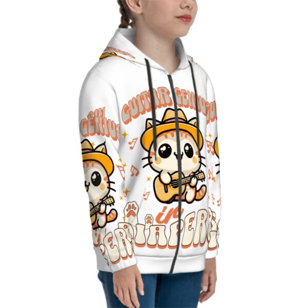 Guitar Genius Kitty Hoodies for Teens - Image 3