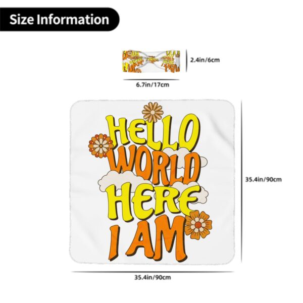 Hello World Baby Headbands & Swaddle Blanket Set - Image 5