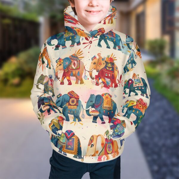 Boho Elephant Youth Hoodies - Image 2