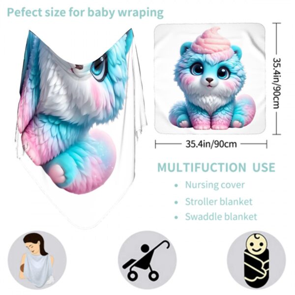 Fluffy Cute Cat Newborn Swaddle Blanket - Image 3