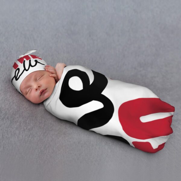 New To Crew Baby Swaddle Blanket & Beanie Hat Set - Image 5