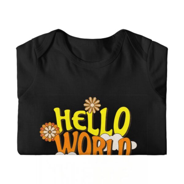 Hello World Baby Long Sleeve Romper - Image 7