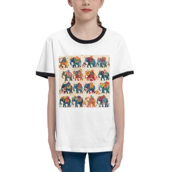 Boho Elephant T Shirts for Teens with Black Border - Image 3