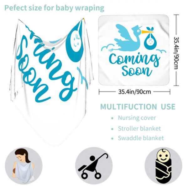 Baby Coming Soon Newborn Swaddle Blanket - Image 3